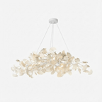 Lustre moderne Flemming en Métal Blanc corps et blanc feuilles
