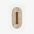 Applique murale moderne Barclay en Travertin jaune et noyer