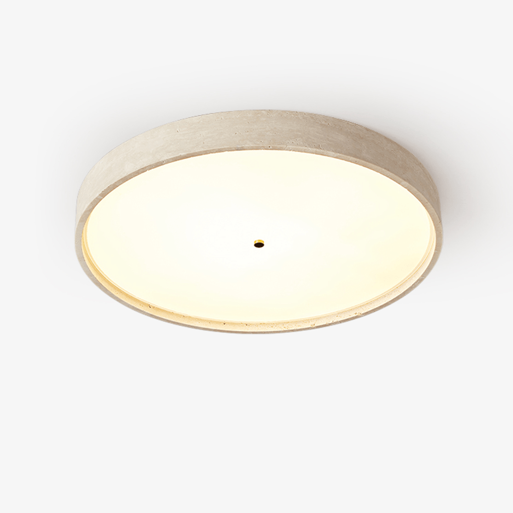 Plafonnier moderne Aeron en Travertin Blanc