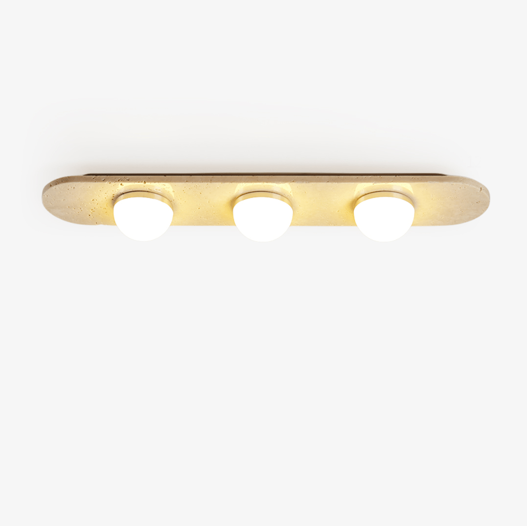 Plafonnier moderne Tane en Travertin jaune et blanc