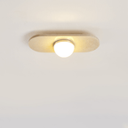 Plafonnier moderne Tane en Travertin jaune et blanc