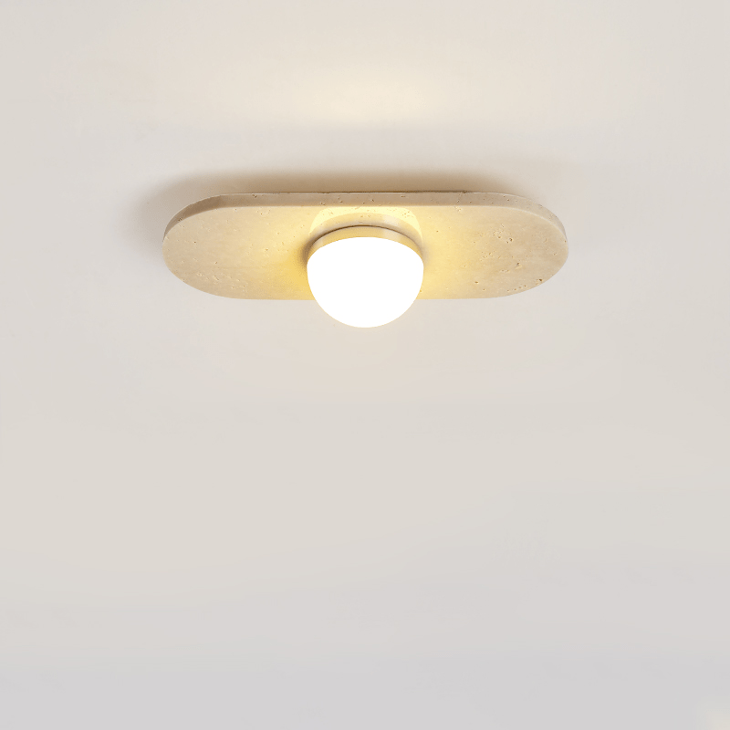 Plafonnier moderne Tane en Travertin jaune et blanc