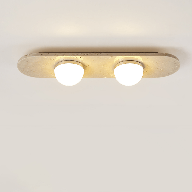 Plafonnier moderne Tane en Travertin jaune et blanc