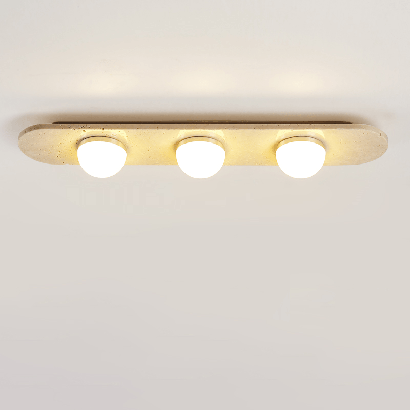Plafonnier moderne Tane en Travertin jaune et blanc