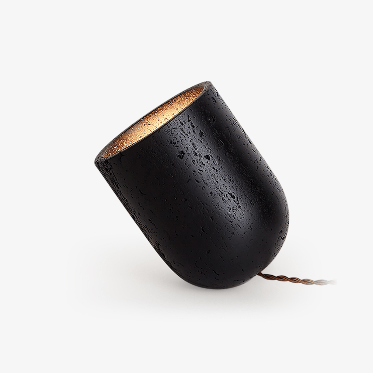 Lampe à poser moderne Arman en Noir travertin