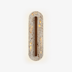 Applique murale moderne Vilhelm en Noyer et travertin jaune