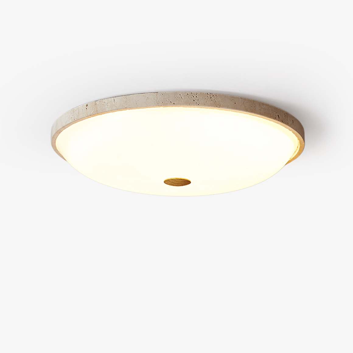 Plafonnier moderne Simen en Travertin jaune et blanc