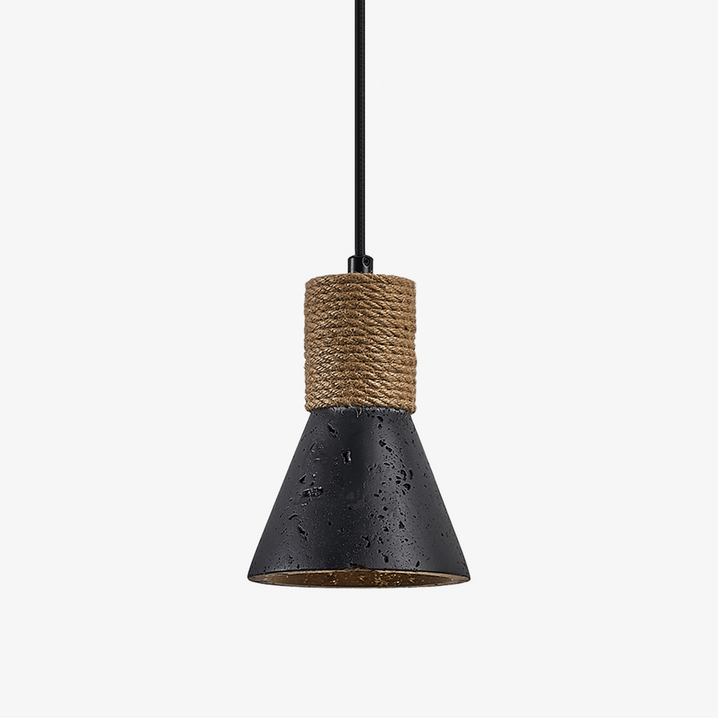Suspension moderne Alef en Noir travertin