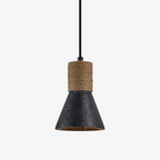 Suspension moderne Alef en Noir travertin