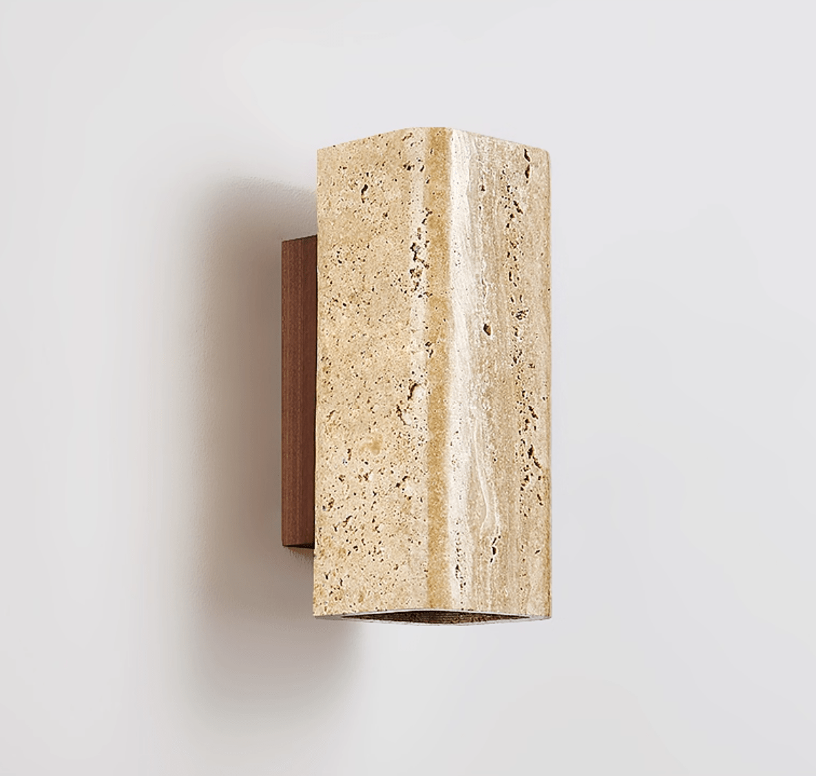 Applique murale moderne Roc en Bois et travertin jaune