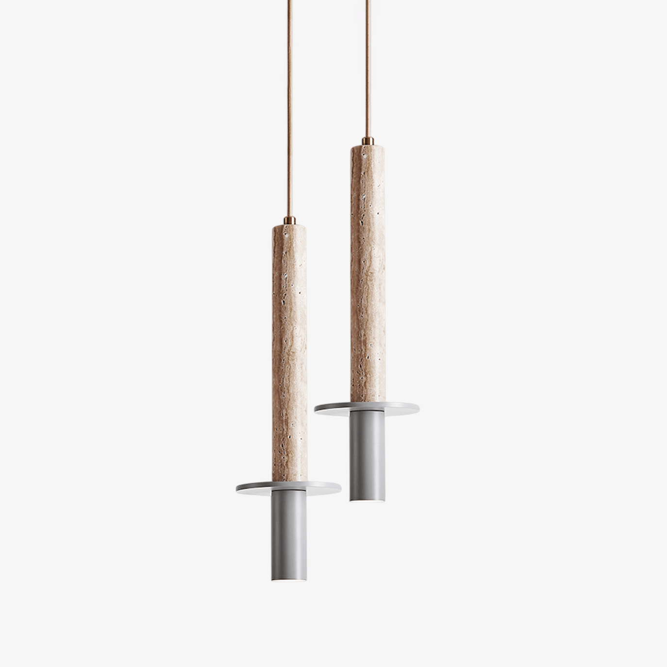 Suspension moderne Linton en Travertin jaune et gris