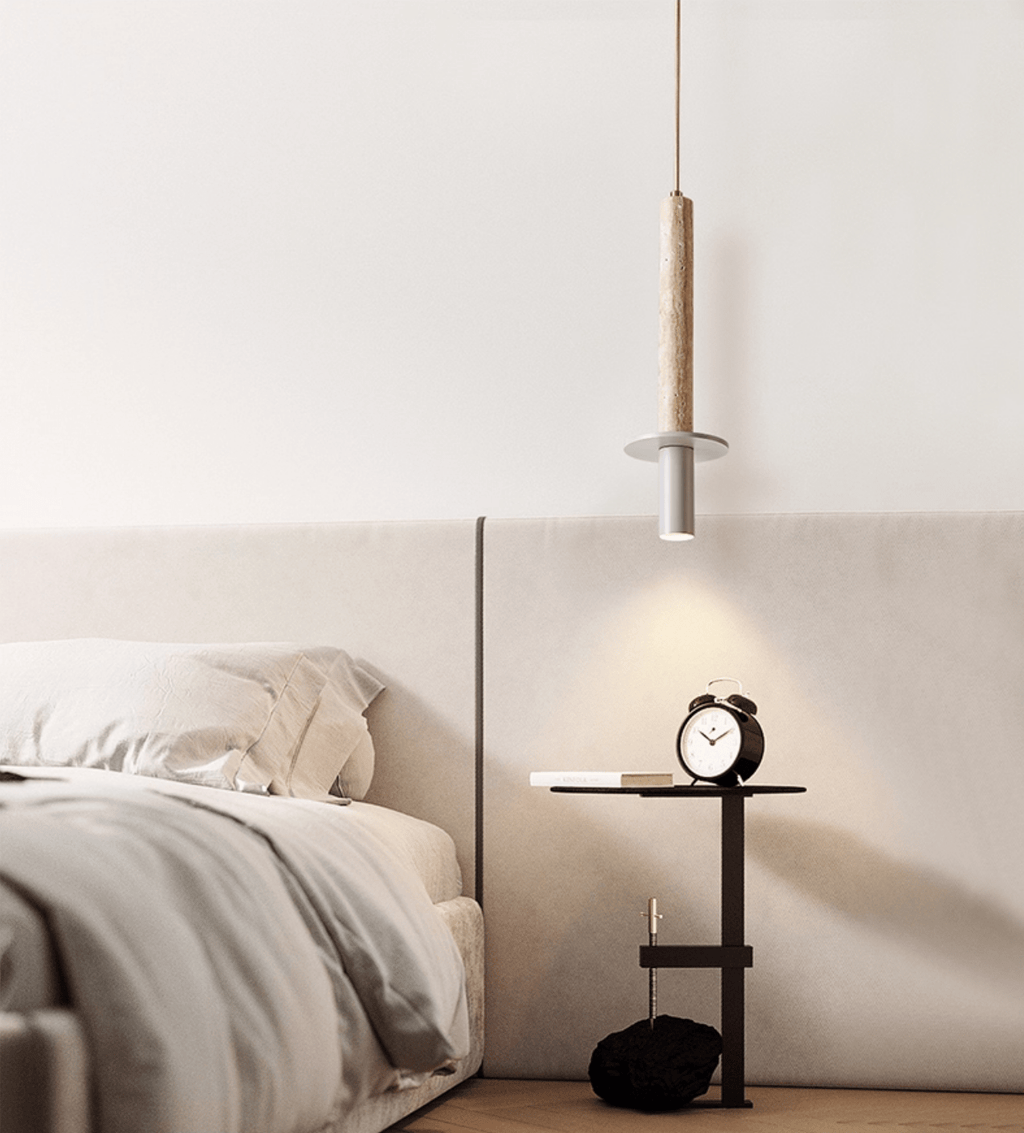 Suspension moderne Linton en Travertin jaune et gris