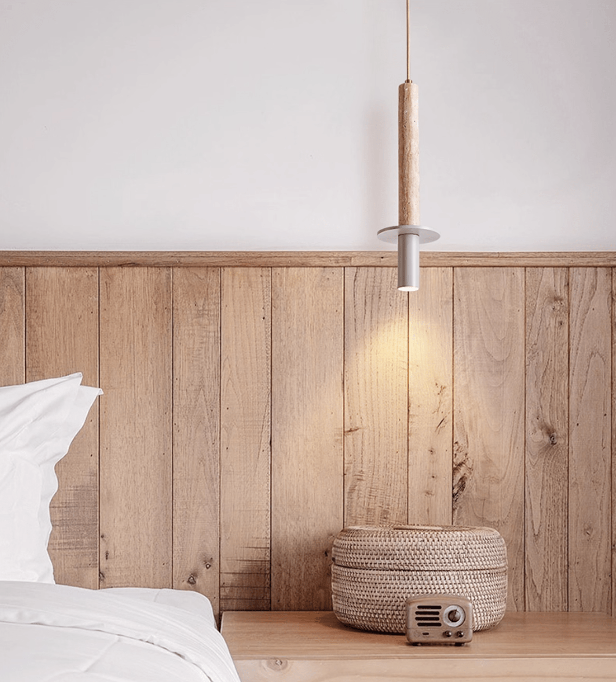 Suspension moderne Linton en Travertin jaune et gris