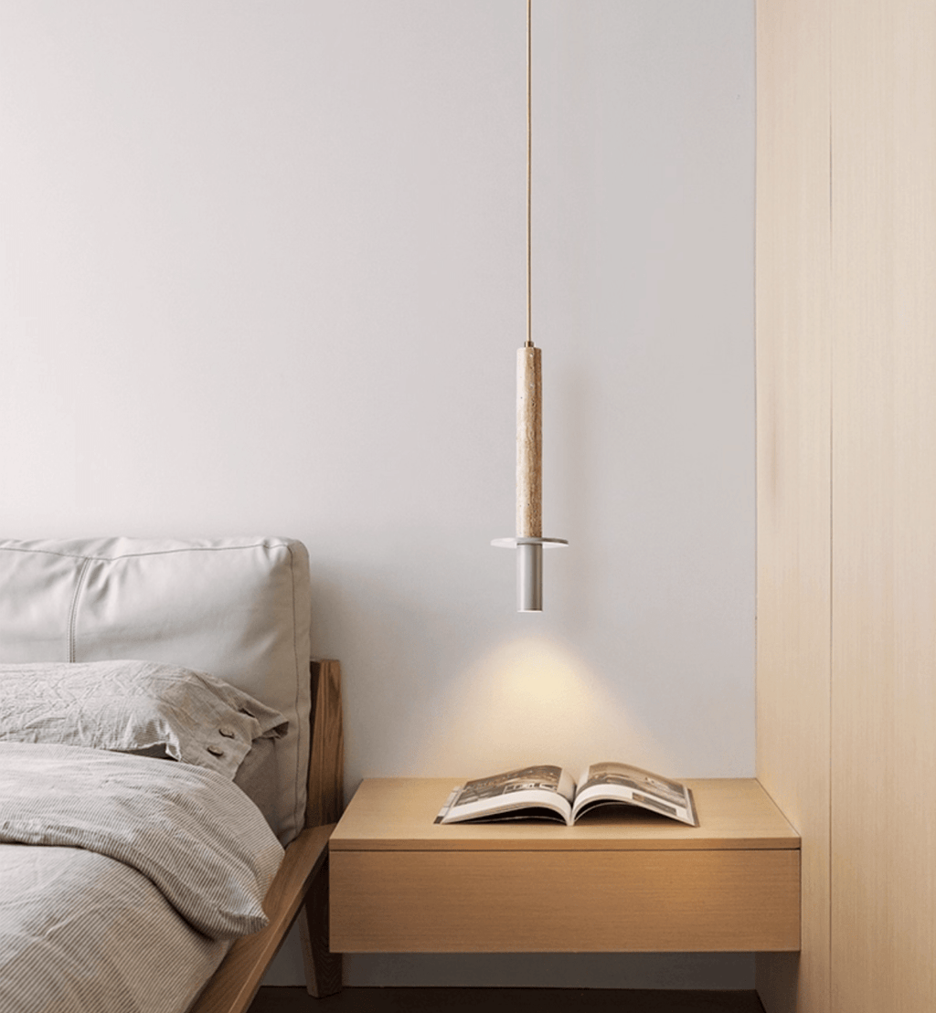 Suspension moderne Linton en Travertin jaune et gris