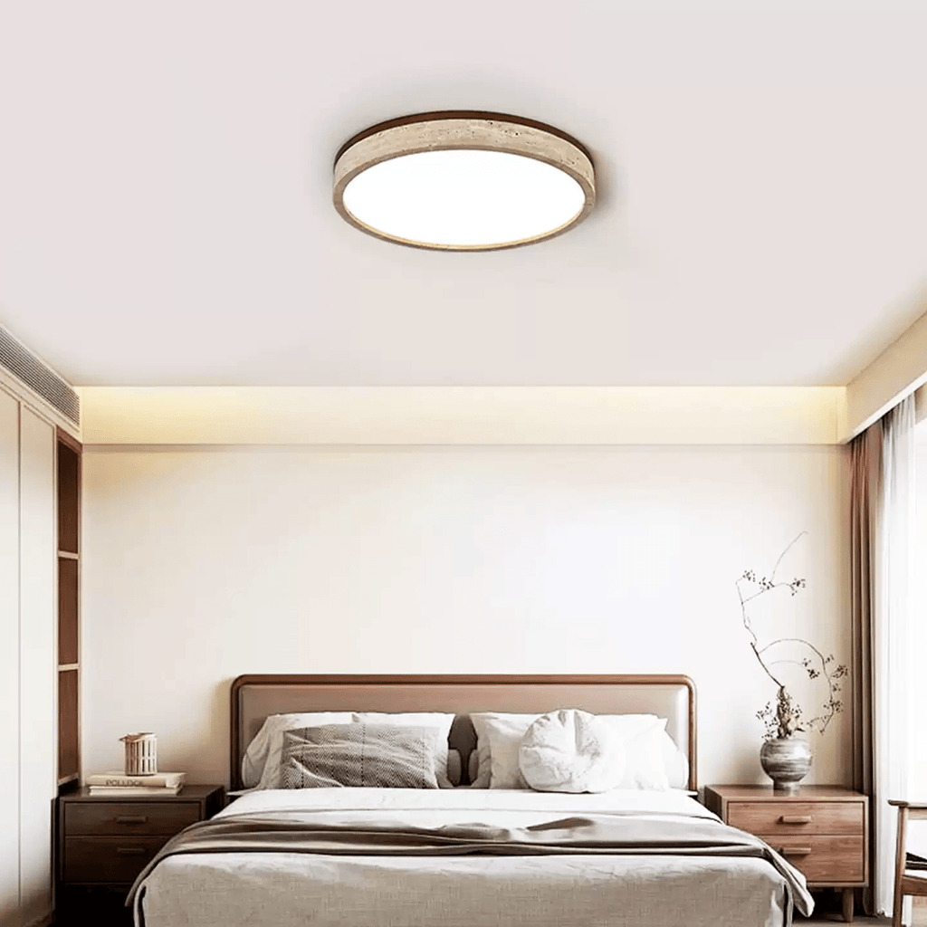 Plafonnier moderne Fir en Travertin jaune et blanc
