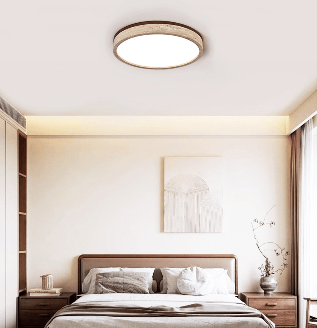 Plafonnier moderne Fir en Travertin jaune et blanc