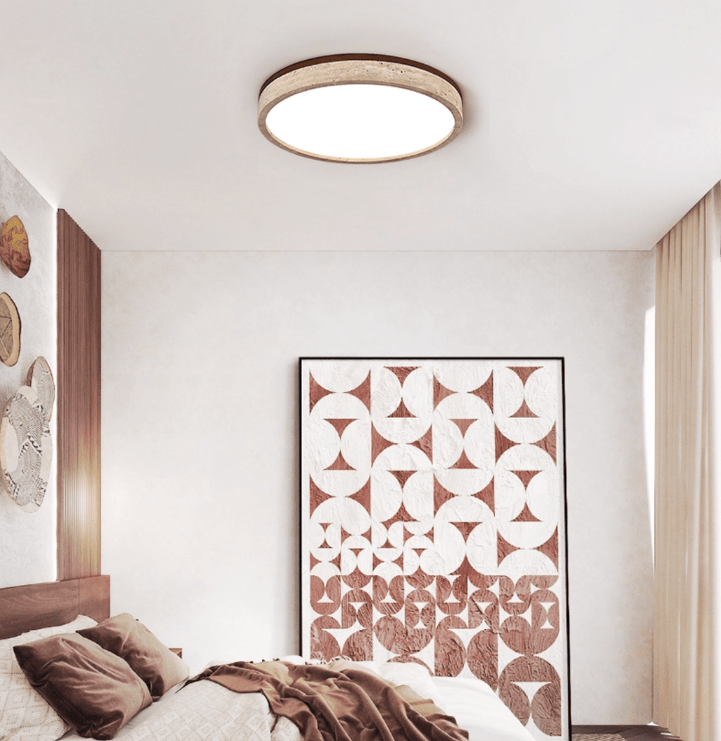 Plafonnier moderne Fir en Travertin jaune et blanc