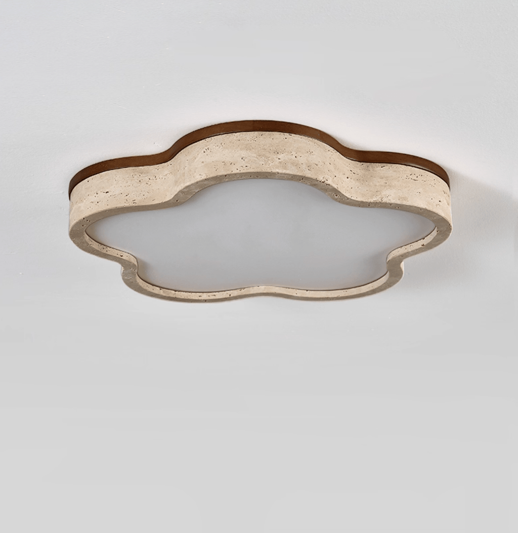Plafonnier moderne Eike en Travertin jaune et blanc