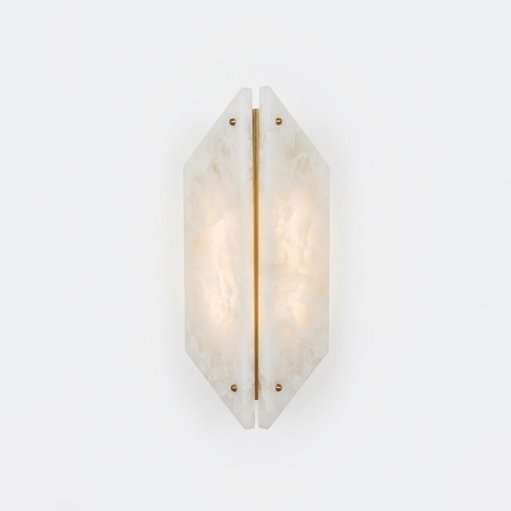 Applique murale moderne Berger en Albâtre, Onyx Blanc Jade et blanc