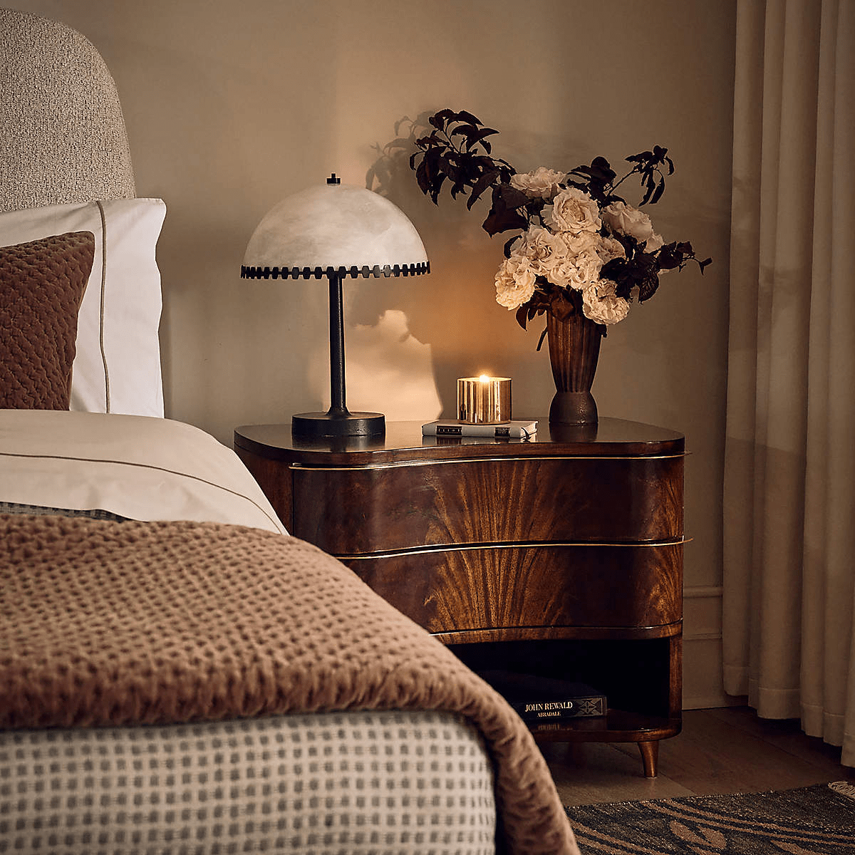 Lampe à poser moderne Randal en Albâtre Noir et blanc