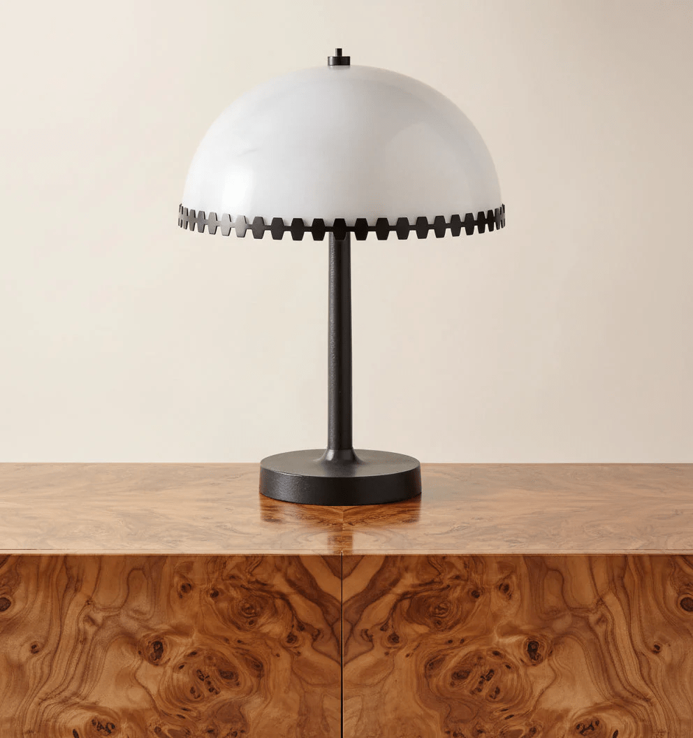 Lampe à poser moderne Randal en Albâtre Noir et blanc