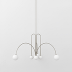 Lustre moderne Ejnar en Métal, Verre Nickel