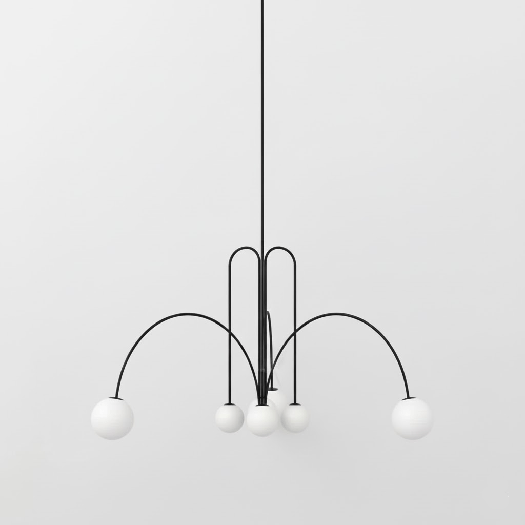 Lustre moderne Ejnar en Métal, Verre Noir