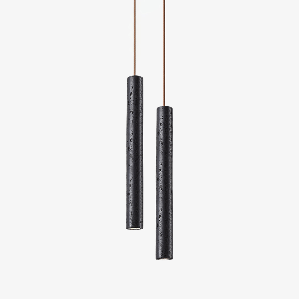 Suspension moderne Stefnir en Noir travertin