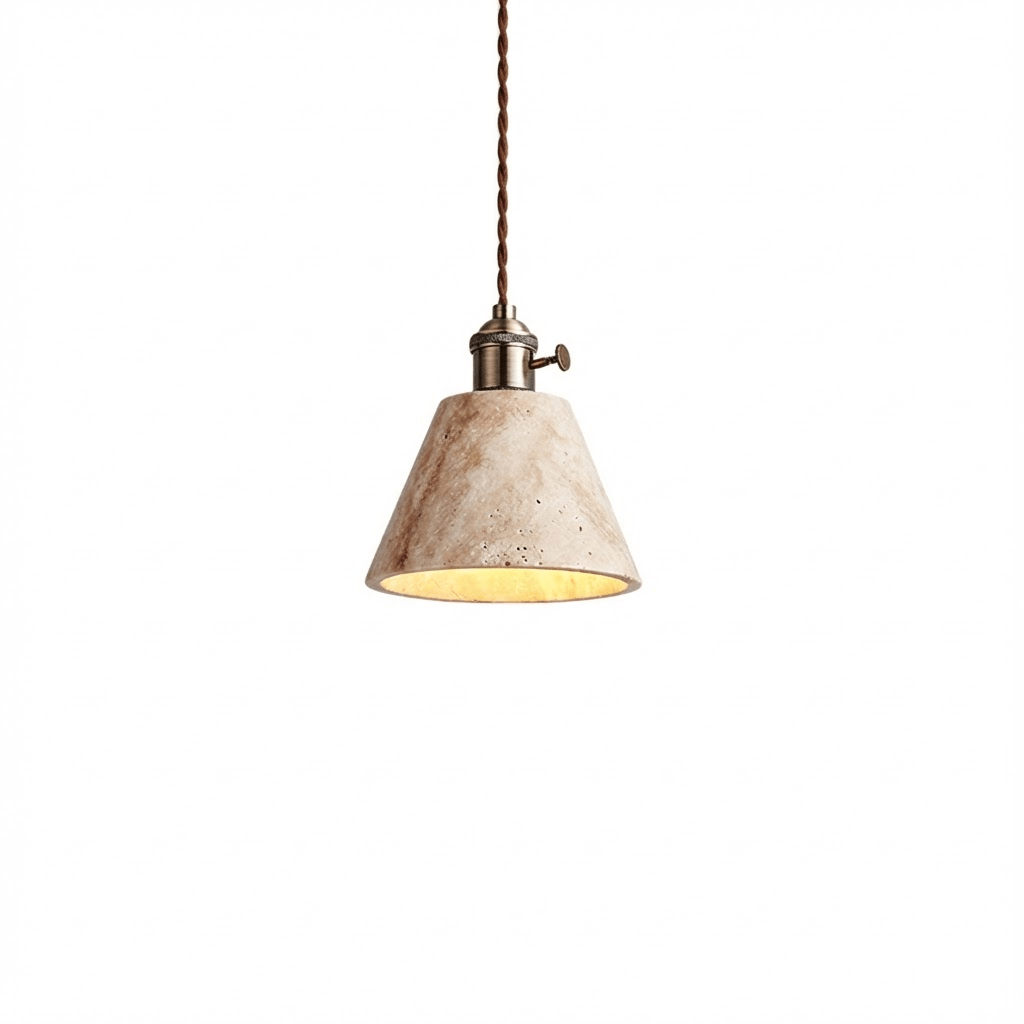 Suspension moderne Zed en Travertin jaune
