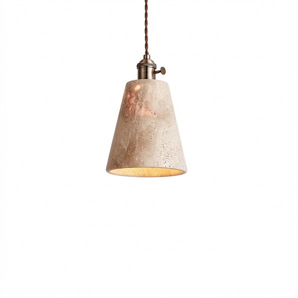 Suspension moderne Zed en Travertin jaune