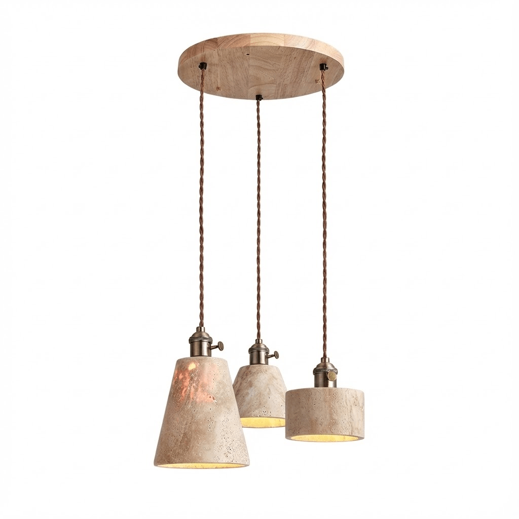 Suspension moderne Zed en Travertin jaune