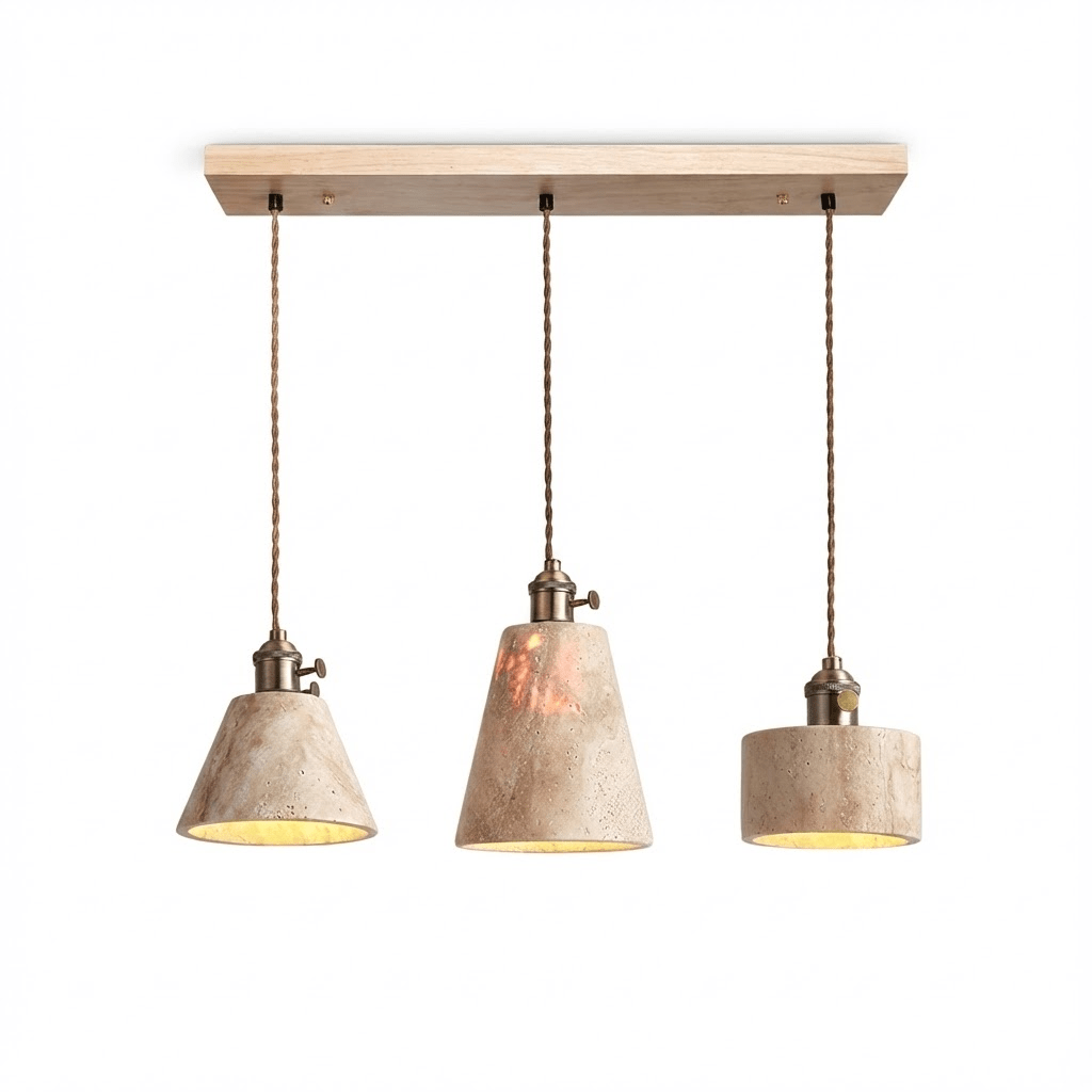 Suspension moderne Zed en Travertin jaune