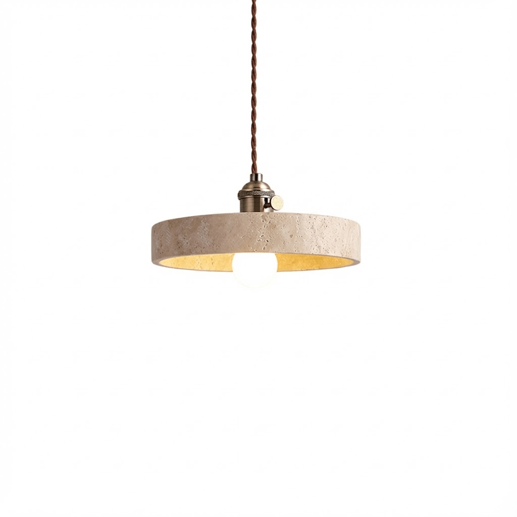 Suspension moderne Zed en Travertin jaune