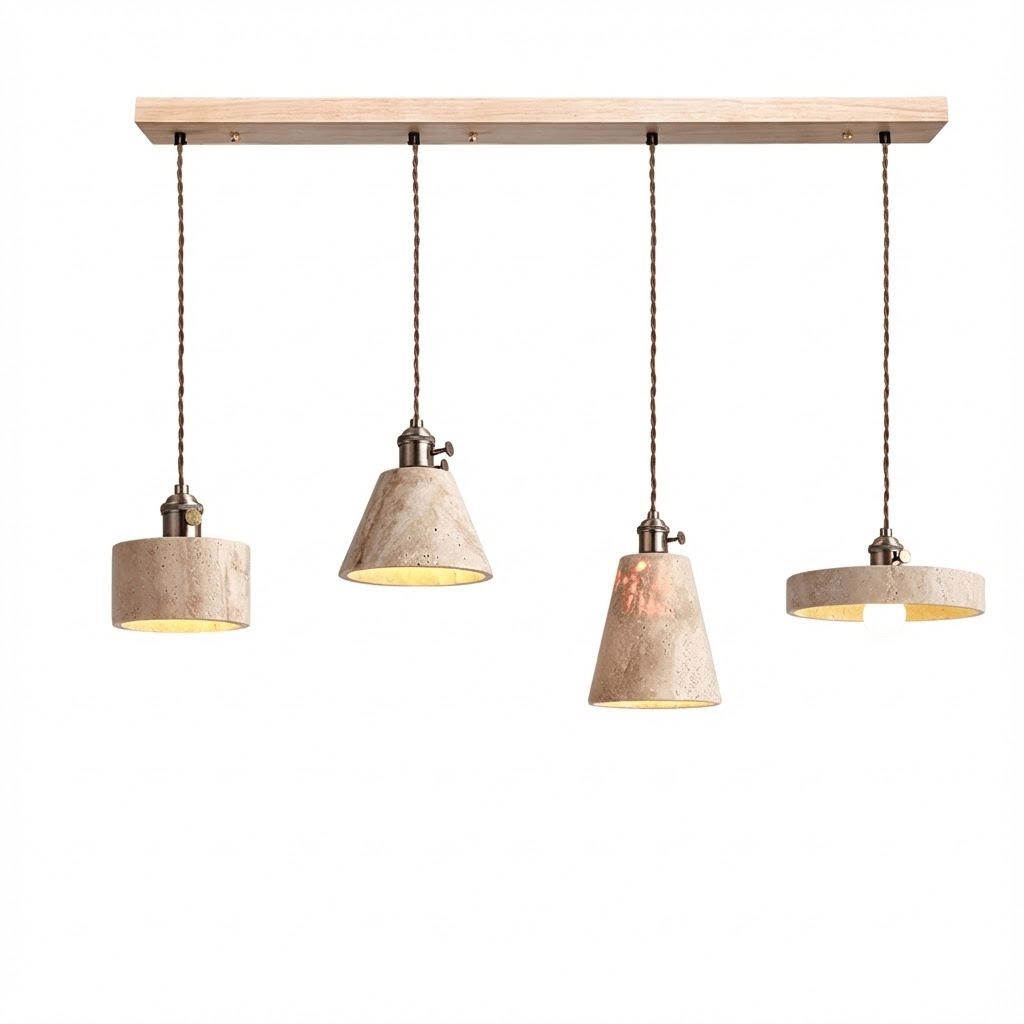 Suspension moderne Zed en Travertin jaune