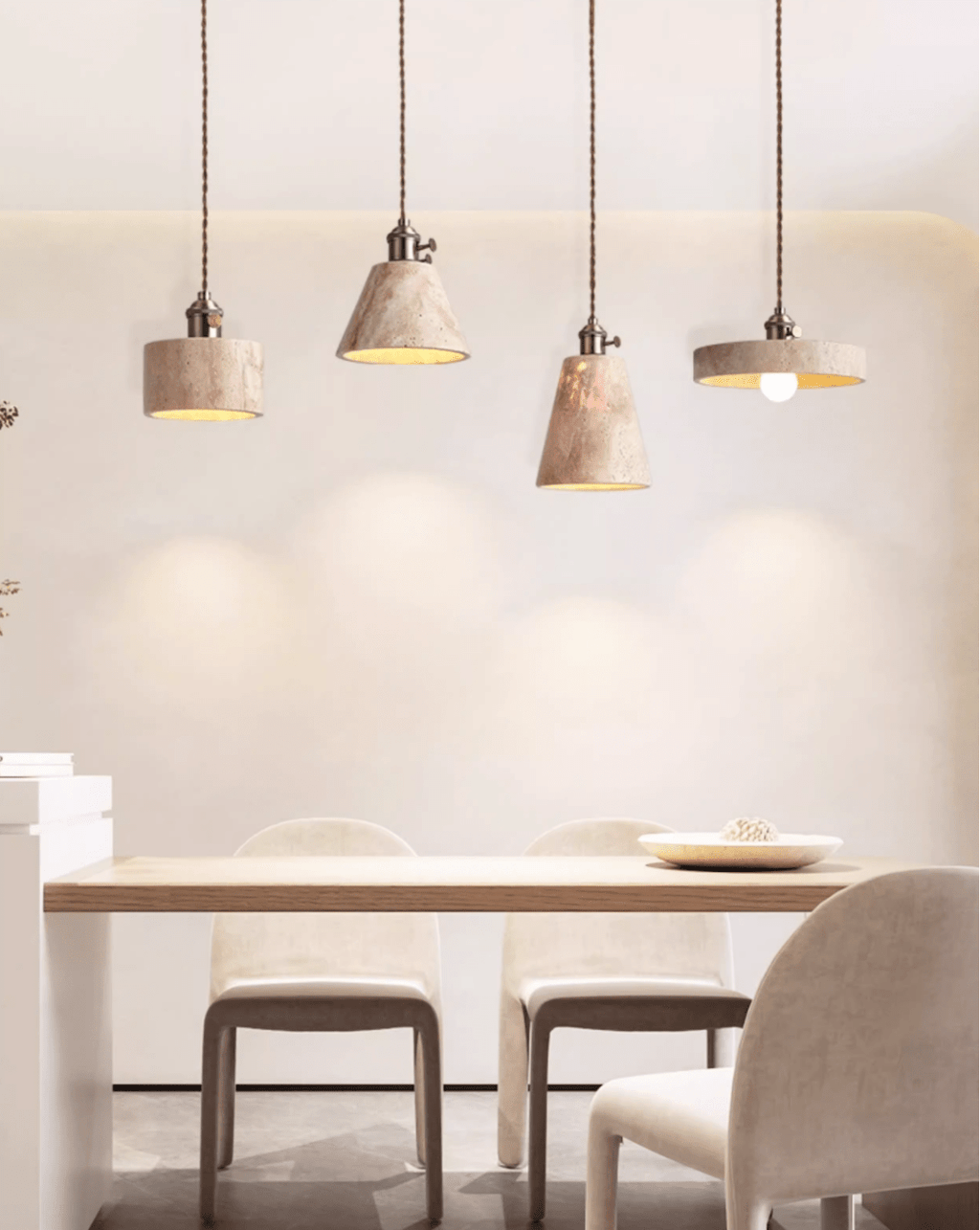 Suspension moderne Zed en Travertin jaune