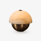 Lampe à poser moderne Loch en Albâtre, pierre Bronze et blanc