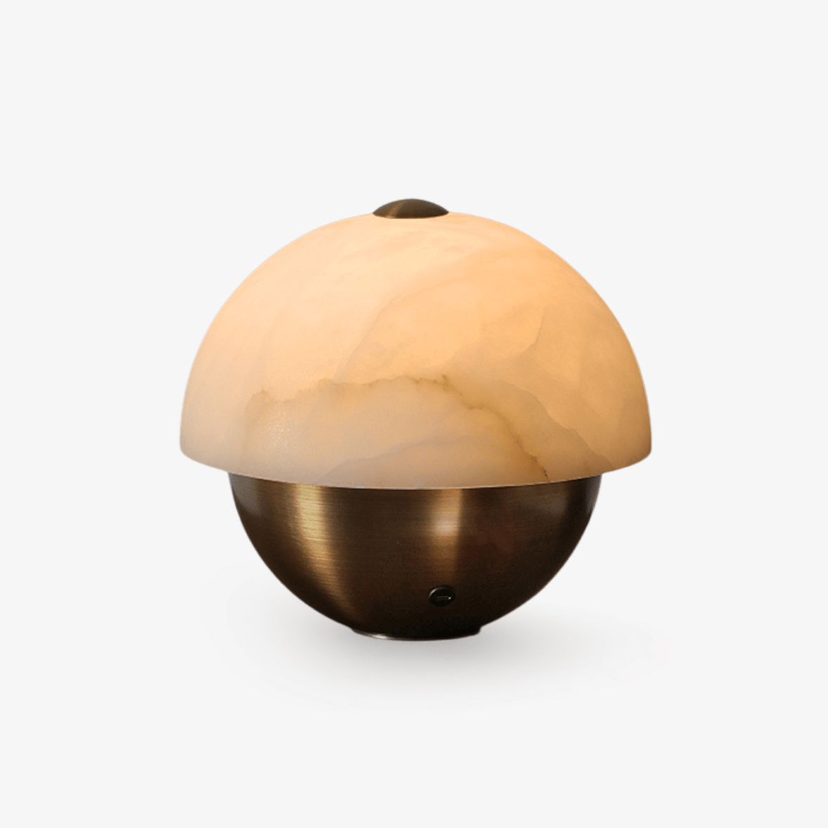Lampe à poser moderne Loch en Albâtre, pierre Bronze et blanc