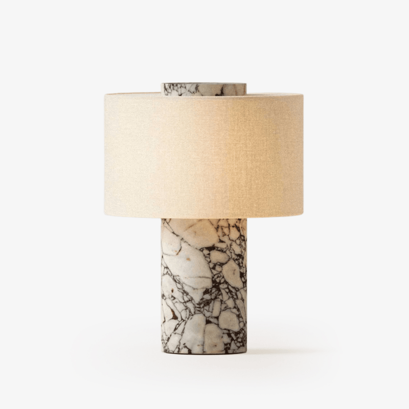Lampe à poser moderne Rafael en pierre, Travertin Bulgari