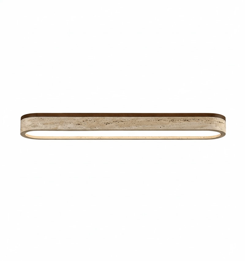 Bence Modern Flush Mount Ceiling Light in Yellow Travertine