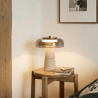 Lampe à poser moderne Kaino en Transparent et travertin jaune