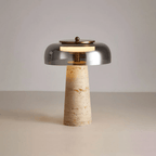 Lampe à poser moderne Kaino en Smoky gris et travertin jaune