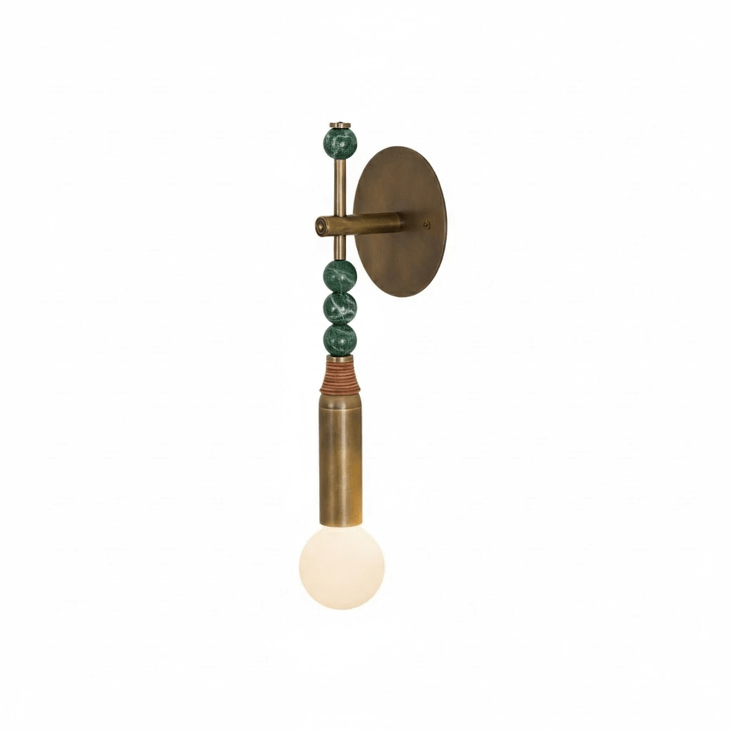 Applique murale moderne Grant en Laiton ancien et vert marbre