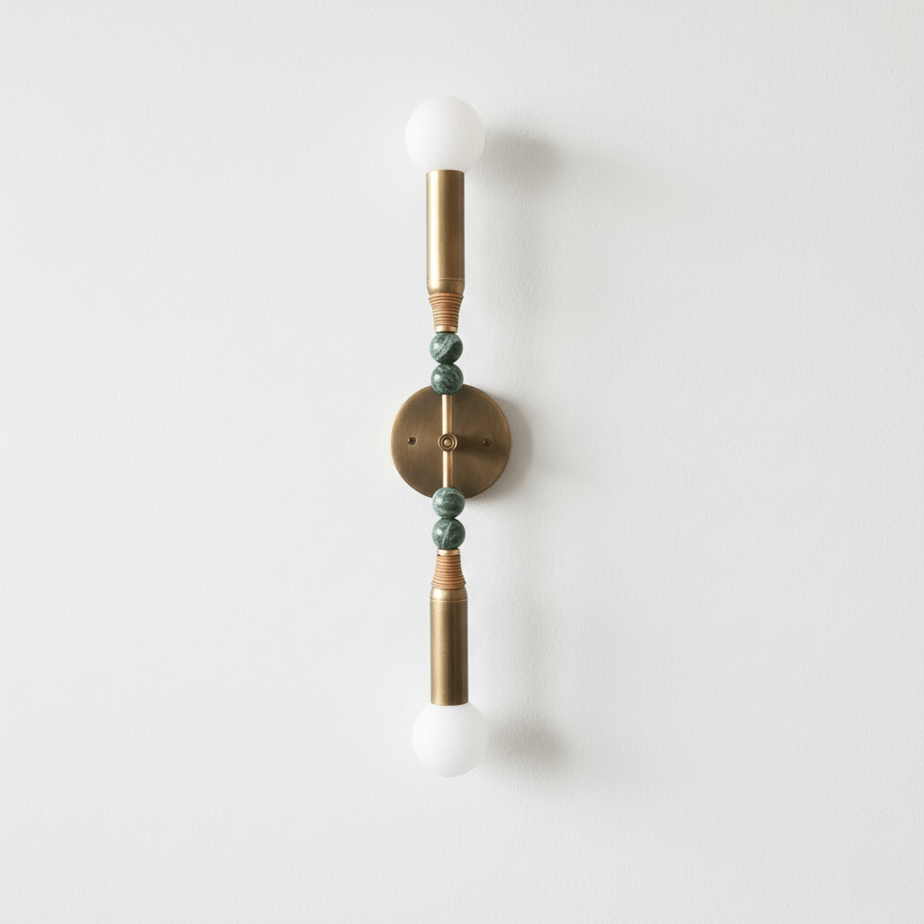 Applique murale moderne Grant en Laiton ancien et vert marbre