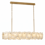 Lustre moderne Vernon en Albâtre Or et blanc