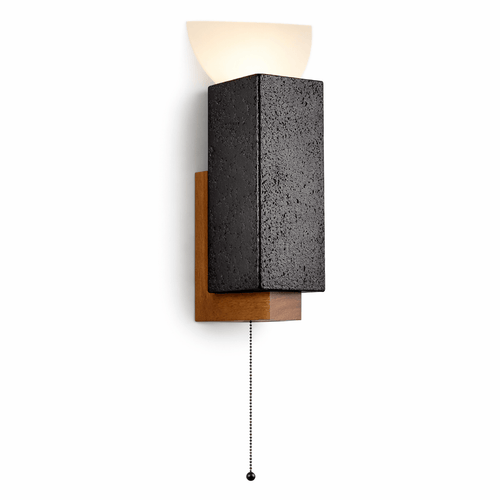 Applique murale moderne Kody en Noyer et noir et nbsp;travertin
