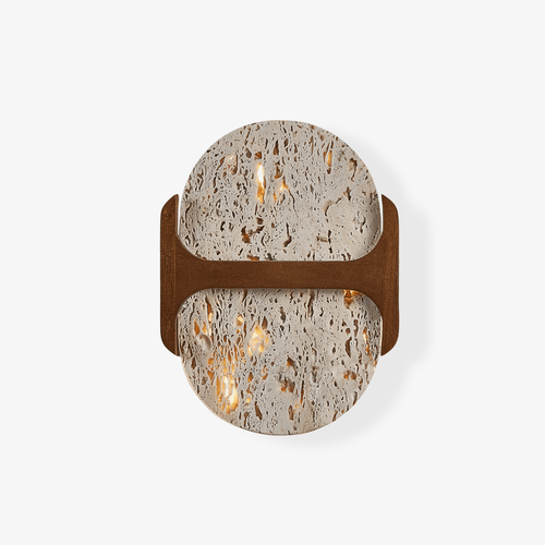 Applique murale moderne Arfast en Travertin jaune et noyer