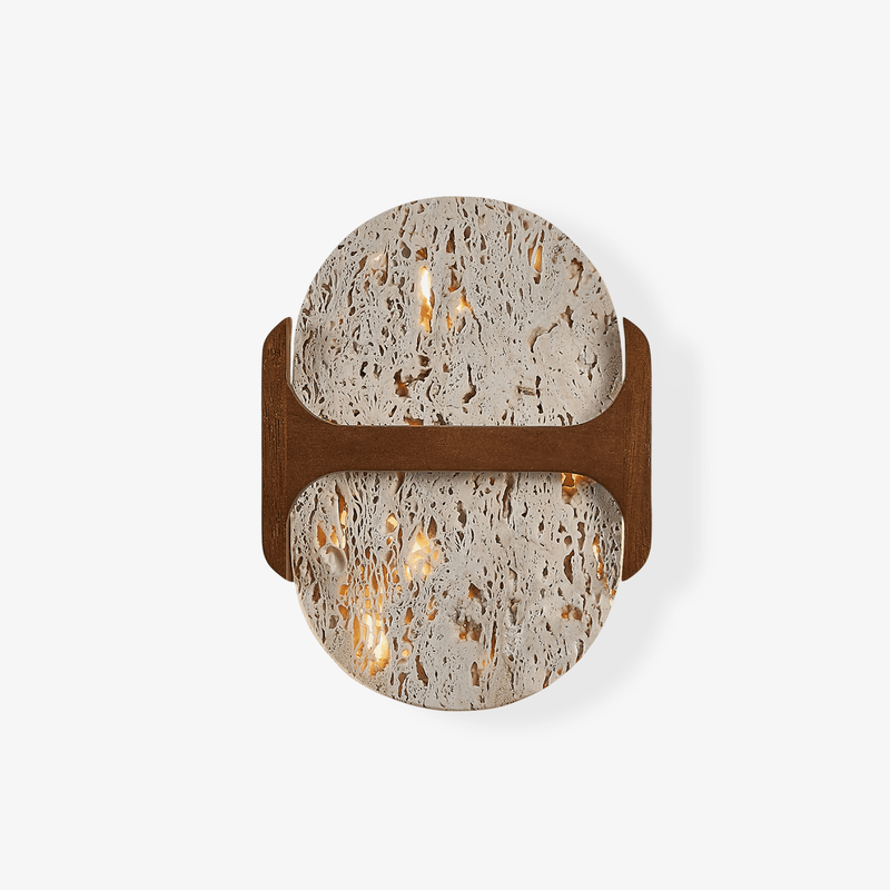 Applique murale moderne Arfast en Travertin jaune et noyer