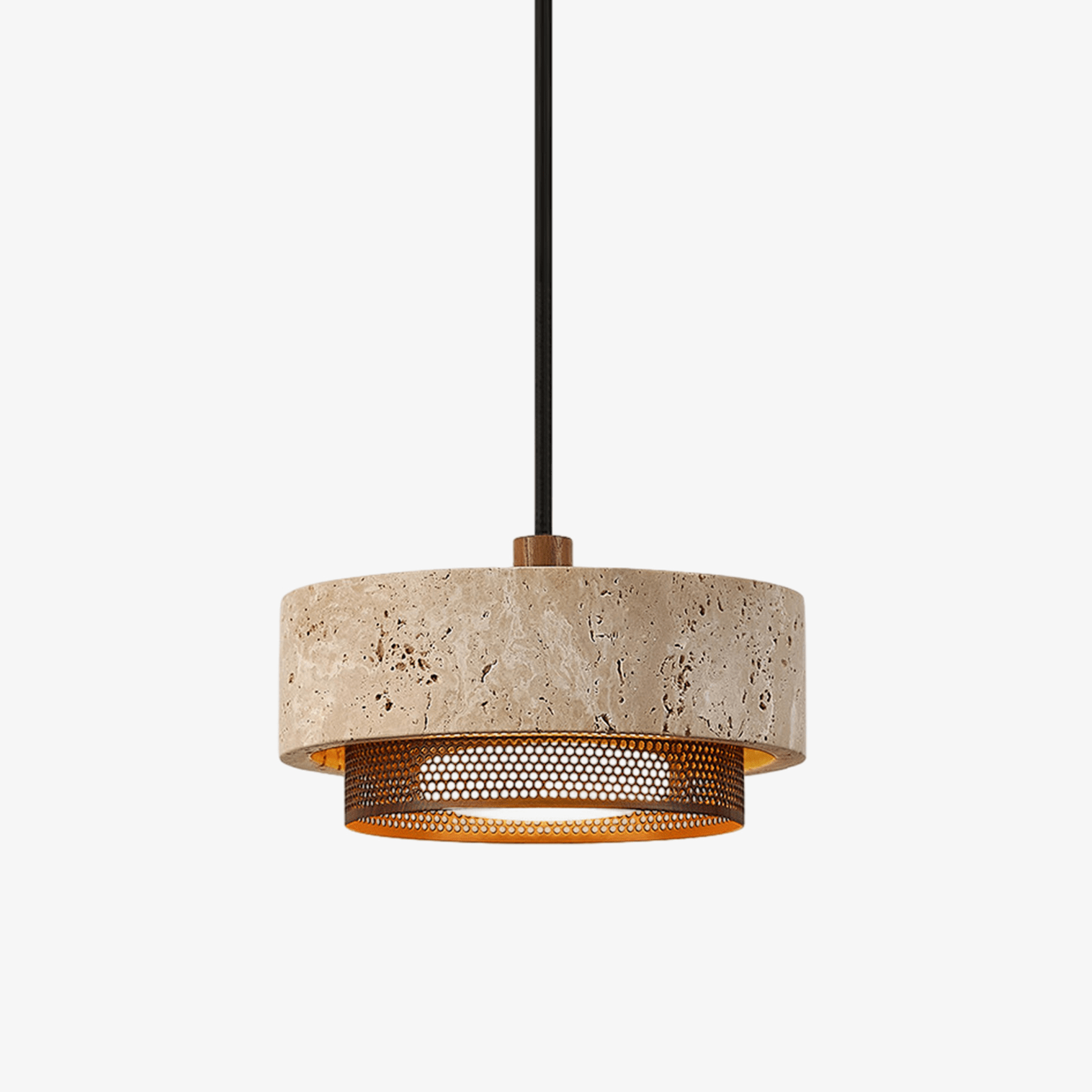 Suspension moderne Odin en Travertin jaune
