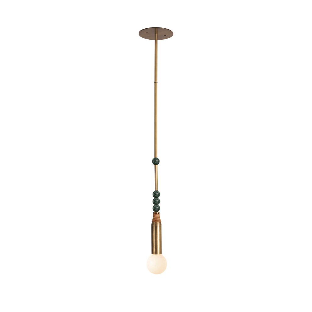 Suspension moderne Grant en Laiton ancien et vert marbre