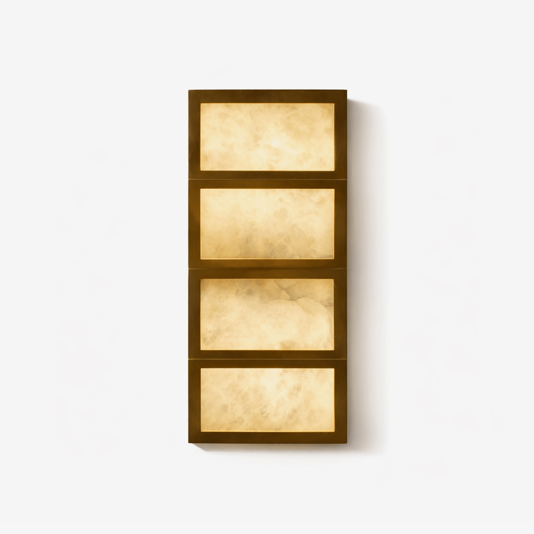 Applique murale moderne Sidley en Albâtre Bronze et blanc